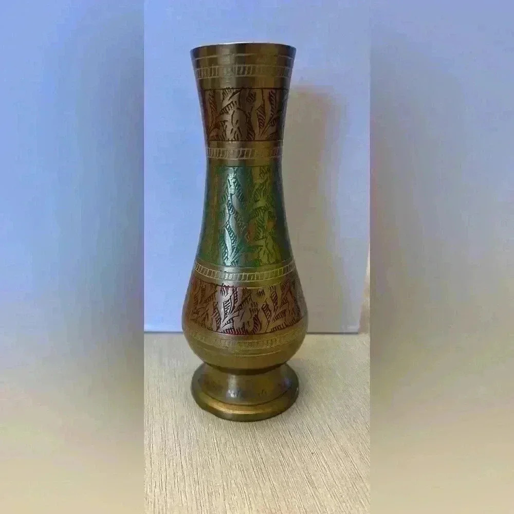 Vintage Solid Brass Vase